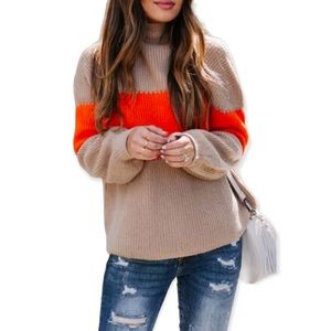 THML Cambridge Color Block Knit Sweater Small